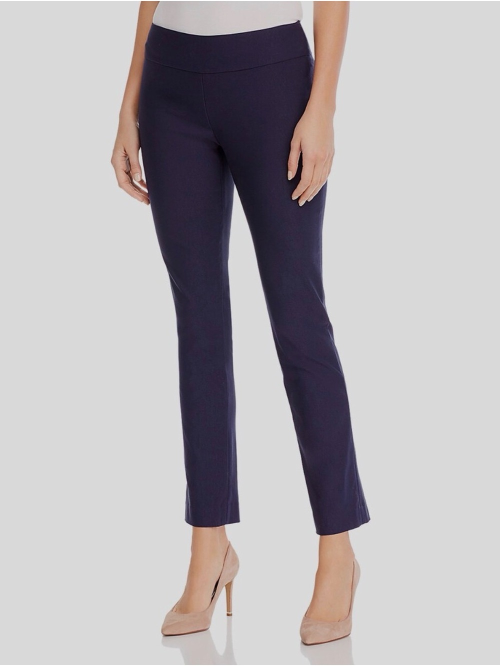 NIC+ZOE Wonderstretch Straight Leg Pants | Navy | 2 Petite | Pull-On